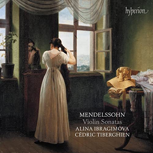 CD cover depicting a woman with a violin, looking in a mirror.