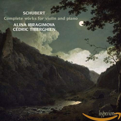 CD cover for Schubert’s violin and piano works, landscape painting.