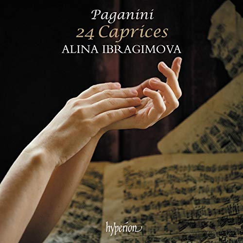 CD cover: hands poised above sheet music, text “Paganini 24 Caprices”.