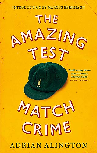 Yellow book cover with red text and a green cricket cap.