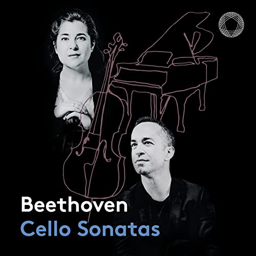 Alisa Weilerstein, Inon Barnatan, cello, and piano on black album cover.