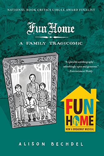 Book cover for "Fun Home," featuring a family portrait in a frame.