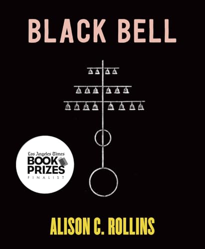 Black book cover with white line-art of bells and author’s name.