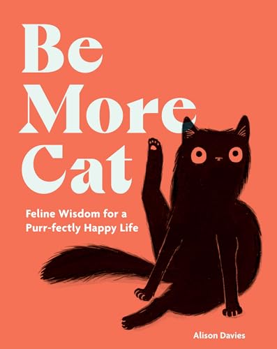 Book cover with a black cat on a coral background and white text.