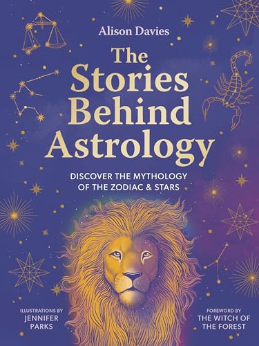 Book cover with gold zodiac illustrations and a lion’s face.