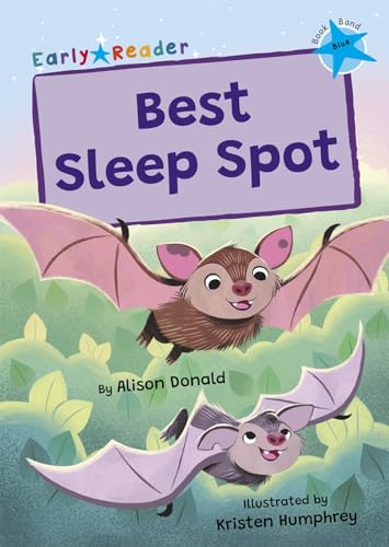Book cover: "Best Sleep Spot" with a cartoon bat hanging upside down.
