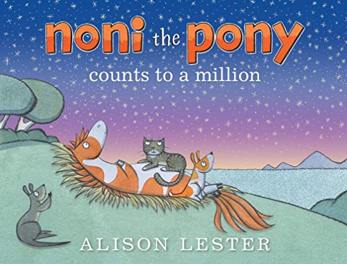 Book cover: orange pony with cat and mouse under a starry sky.