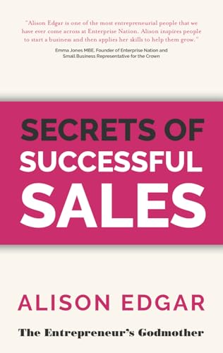 Book cover: "Secrets of Successful Sales" by Alison Edgar, pink and white text.