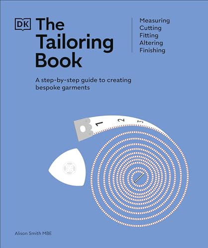 Book cover: "The Tailoring Book" with a measuring tape spiral design.