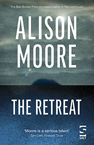 Book cover for “The Retreat” by Alison Moore, with moody blue tones.