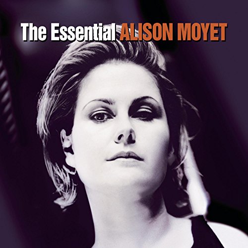 Alison Moyet album cover, black and white portrait, purple background.