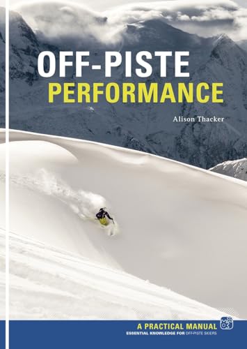 Book cover: “Off Piste Performance” with a skier in deep powder snow.