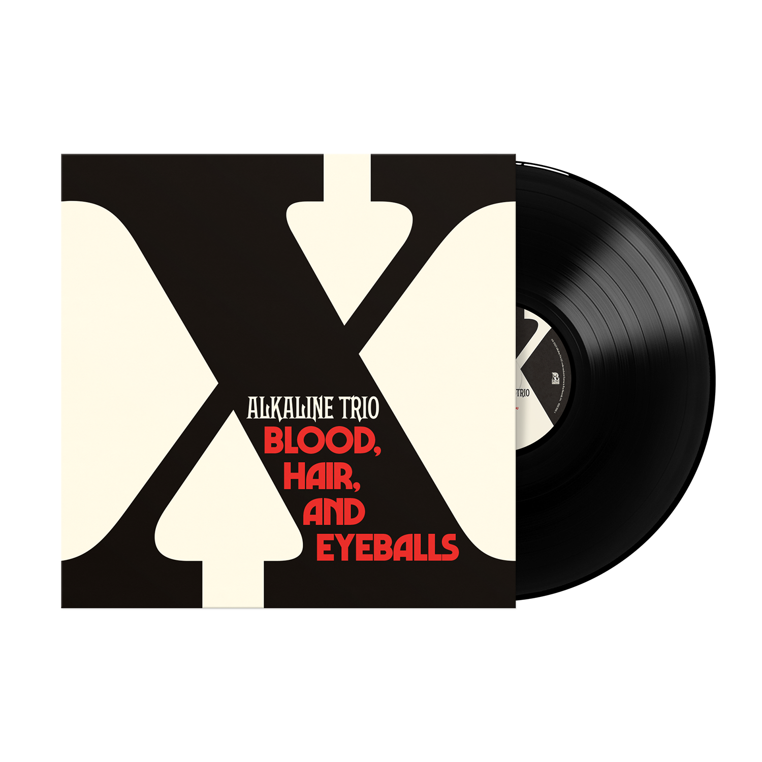 Alkaline Trio vinyl record with black cover featuring a large white "X".