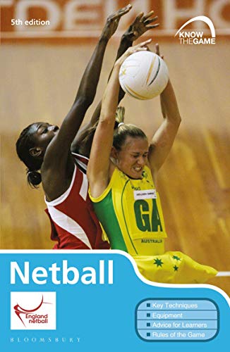 Two netball players competing for the ball on a court, book cover design.
