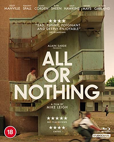 Blu-ray cover for All or Nothing showing an outdoor concrete staircase and text.