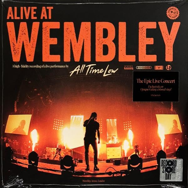 All Time Low "Alive At Wembley" vinyl record cover with concert imagery.