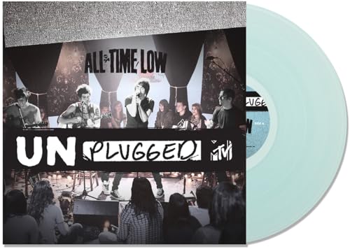 All Time Low - Mtv Unplugged vinyl record with band image and light blue disc.