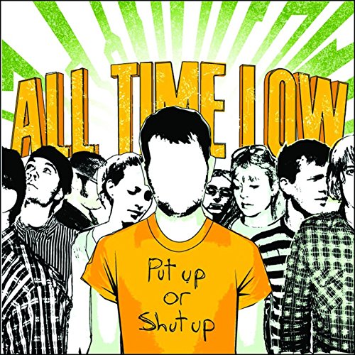 Album cover for All Time Low’s “Put Up Or Shut Up” with band members.