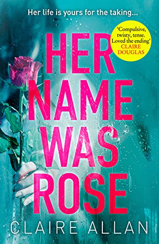 Book cover featuring a hand holding a red rose against a rainy teal background.
