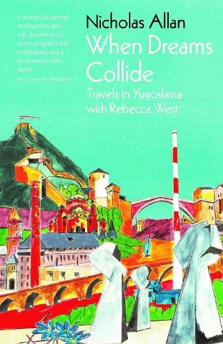Book cover with painted Balkan architecture and bold red text.