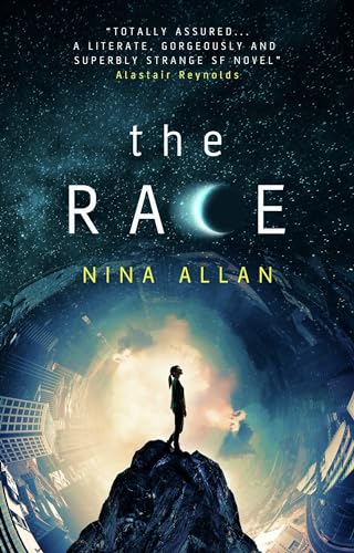 Book cover: girl silhouetted on a rocky peak, cosmic background.