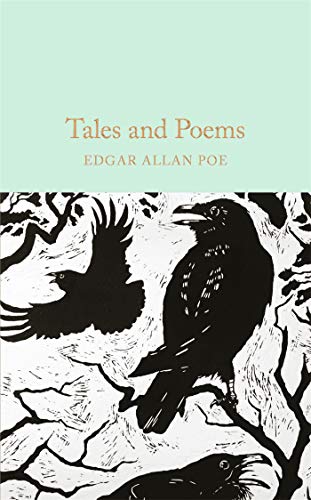 Book cover: "Tales and Poems" by Edgar Allan Poe, with a raven illustration.