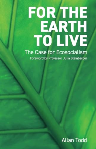 Book cover, “For The Earth To Live,” with green leaf background.