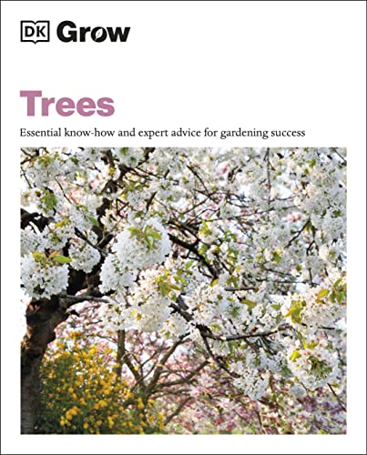 Book cover with blossoming tree branches and title "Trees".