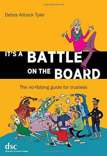 Book cover: "It's a Battle on the Board" with cartoon illustrations of people.