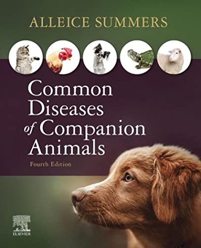 Book cover: “Common Diseases of Companion Animals” with dog and other animals.