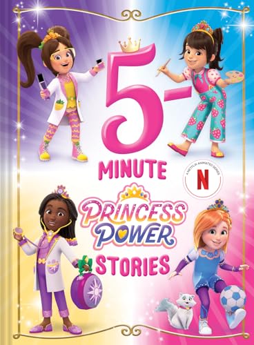 Book cover featuring four animated princesses in colorful, modern outfits.