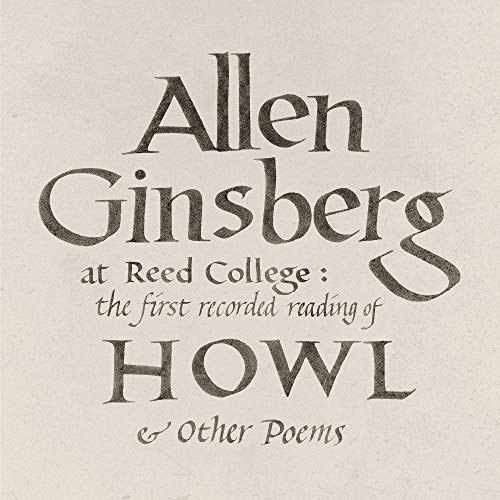 "CD cover with beige background and dark gray text featuring Allen Ginsberg's name prominently."