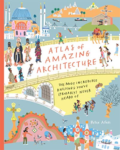 Book cover with illustrated global architecture and diverse people.