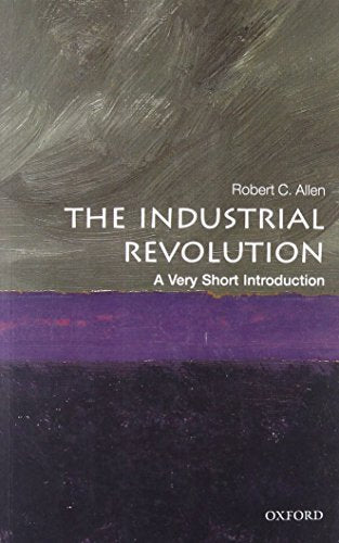 Book cover for The Industrial Revolution with grey, purple, and dark blue abstract background.