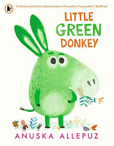 Cover of "Little Green Donkey," a green donkey with large ears.