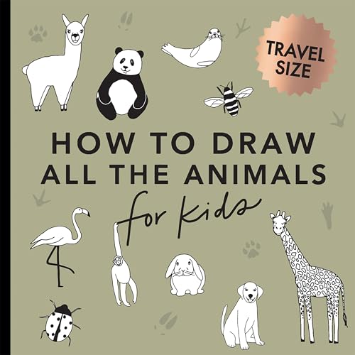 Book cover titled How to Draw All the Animals for Kids with animal illustrations.