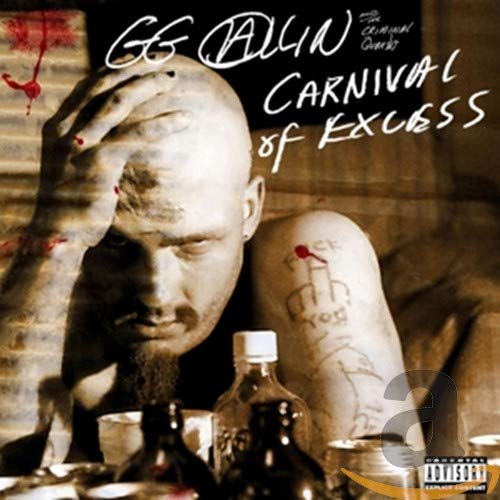 CD cover: bald man, bottles, and red markings on a sepia background.