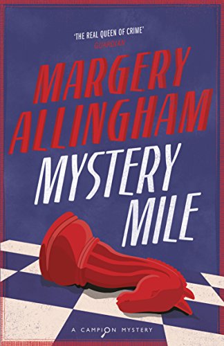 Book cover for Mystery Mile by Margery Allingham featuring a red chess knight piece.