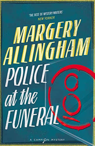 Book cover: "Police at the Funeral" by Margery Allingham, with a red circle.