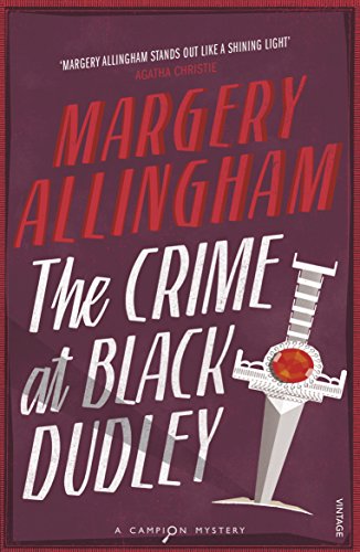Book cover: "The Crime At Black Dudley" with a dagger illustration.