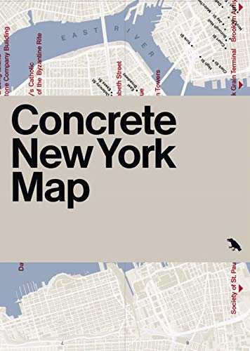 Book cover with "Concrete New York Map" text over a city map background.
