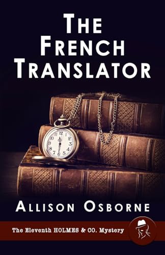 Book cover: "The French Translator" with stacked books and a pocket watch.