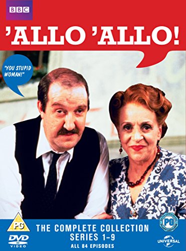 Allo 'Allo! DVD cover featuring René and Edith Artois, series 1-9.
