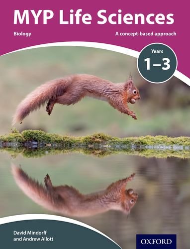 Textbook cover featuring a leaping squirrel over water, titled "MYP Life Sciences".