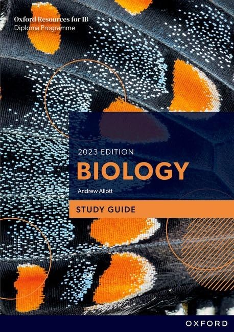 Oxford IB Diploma Programme Biology study guide cover featuring a butterfly wing pattern.