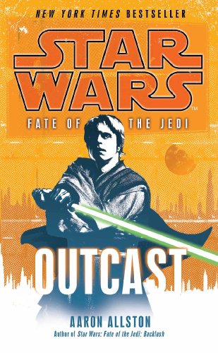 Book cover showing Luke Skywalker holding a green lightsaber against an orange city background.