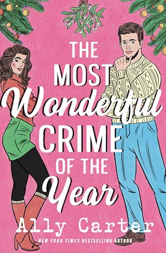 Book cover: illustrated couple, festive decorations, title “The Most Wonderful Crime.”