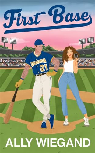 Book cover: baseball player and woman on a field, pink sunset.