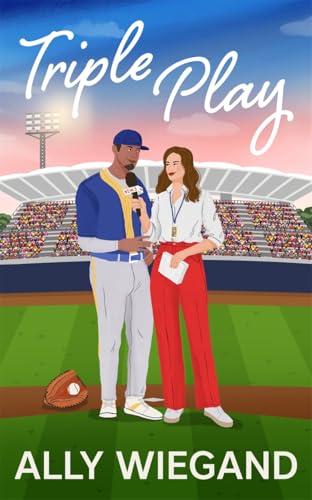 Book cover depicting a baseball player and reporter in front of a stadium.