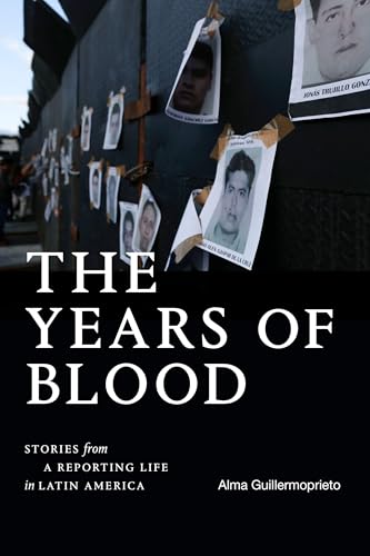 Book cover with black text, photos of missing people pinned to a wall.